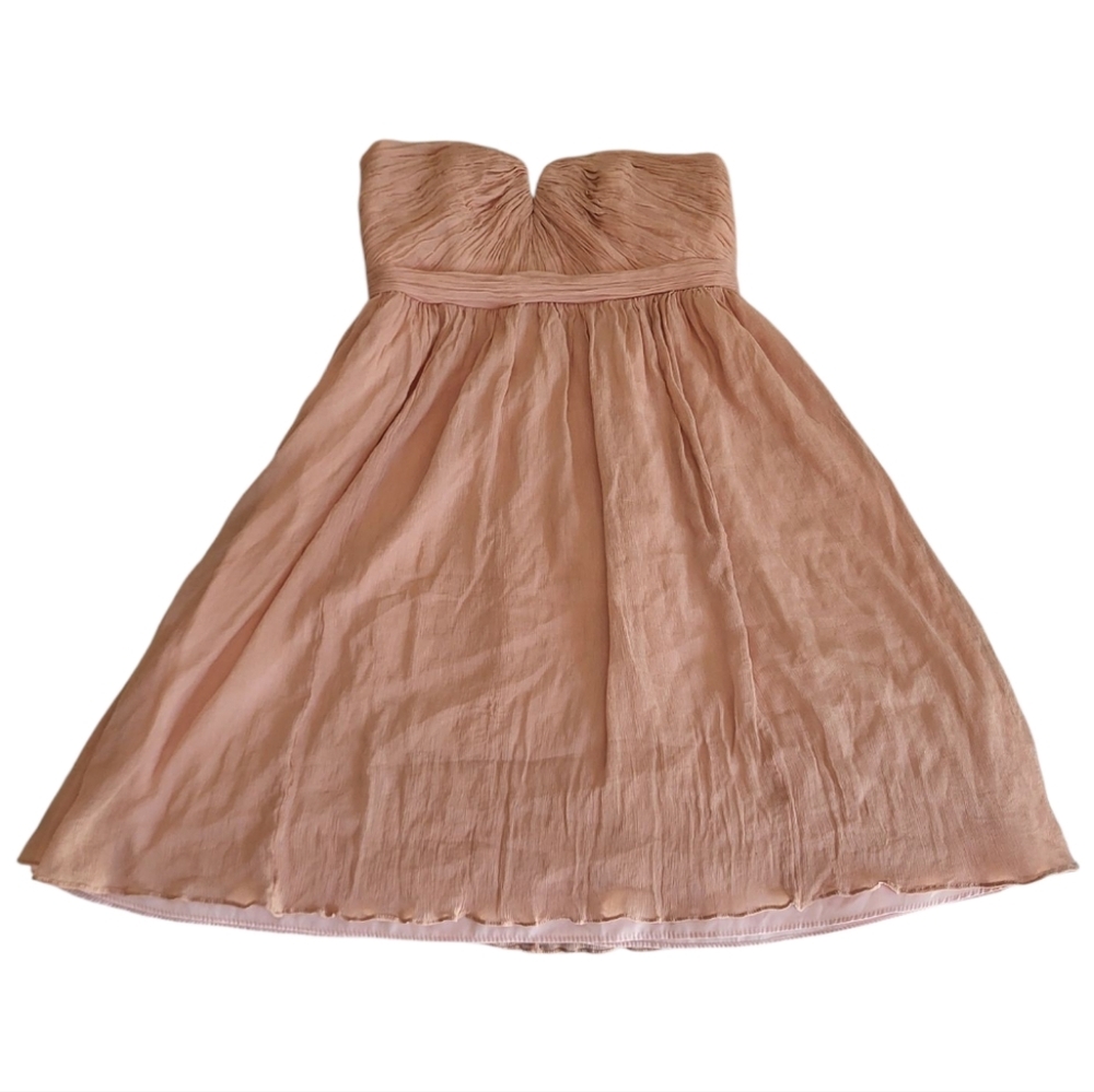 J. Crew Pink Strapless Pleated A-line Dress for Special Events - Size 4